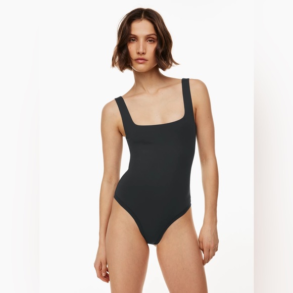 Black Size S Babaton Square Neck Contour Bodysuit - Picture 1 of 4